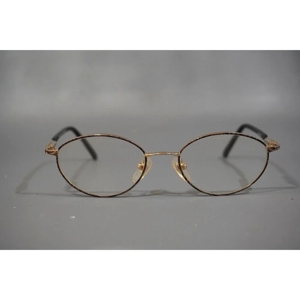 Laura Ashley Georgia SABLE Gold Purple 50-18 135 Vintage Oval Eyeglasses FRAMES